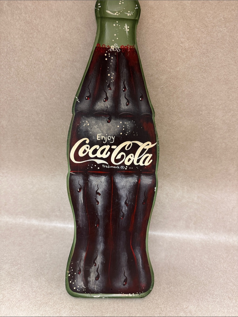 Wooden piece Coca-Cola painted